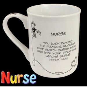 👛 (ANY 2/$20) MARCI Raised Embossed Nurse Motif, 16 Oz Mug. See Video